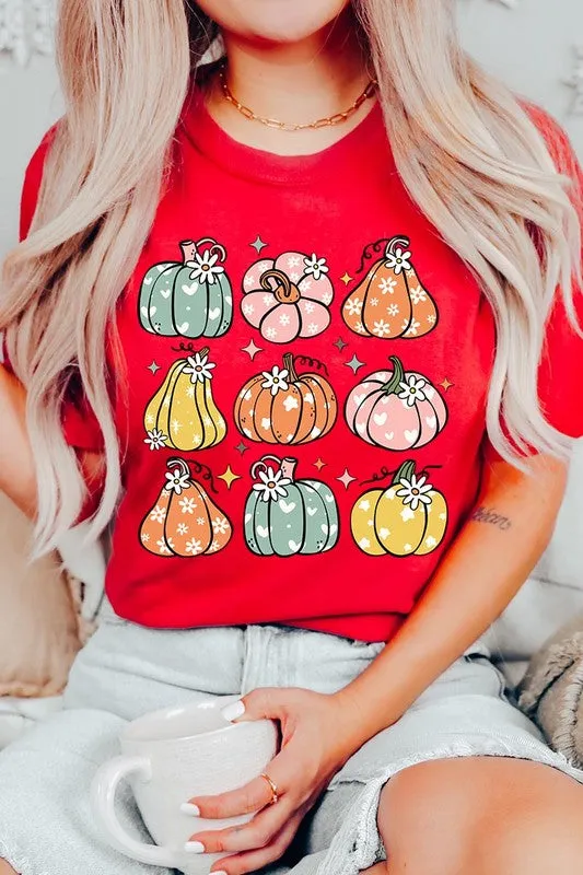 Pumpkins & Daisies Retro Fall Graphic Tee