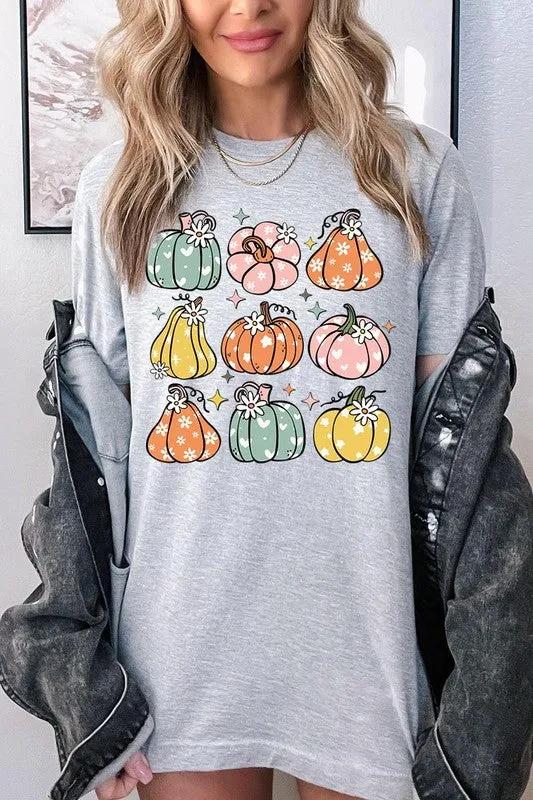 Pumpkins & Daisies Retro Fall Graphic Tee