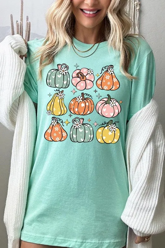 Pumpkins & Daisies Retro Fall Graphic Tee