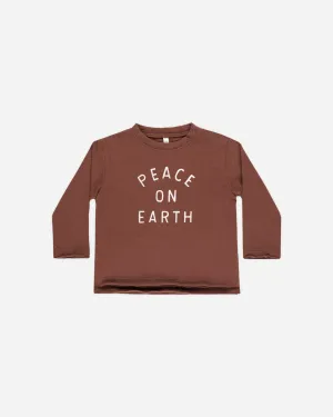 Raw Edge Long Sleeve Tee || Peace On Earth