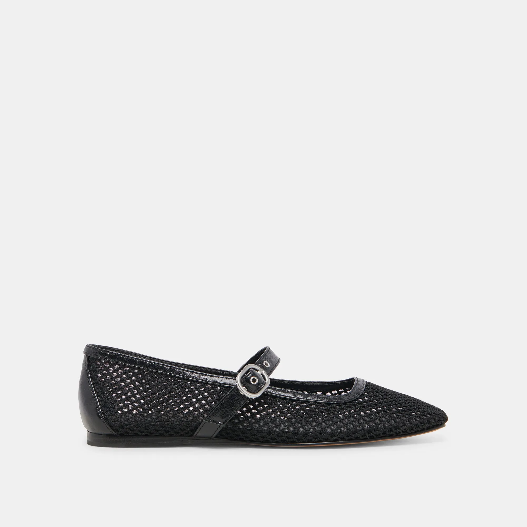 RODNI MESH BALLET FLATS BLACK WOVEN MESH