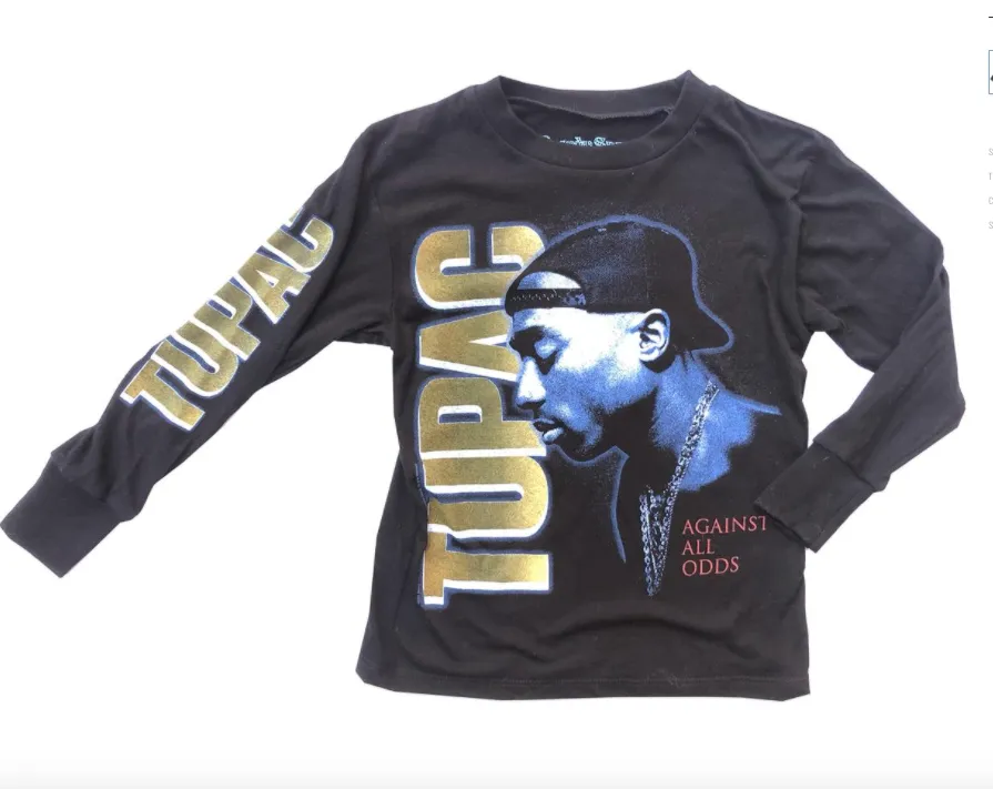 Rowdy Sprout - Tupac Long Sleeve Tee in Black