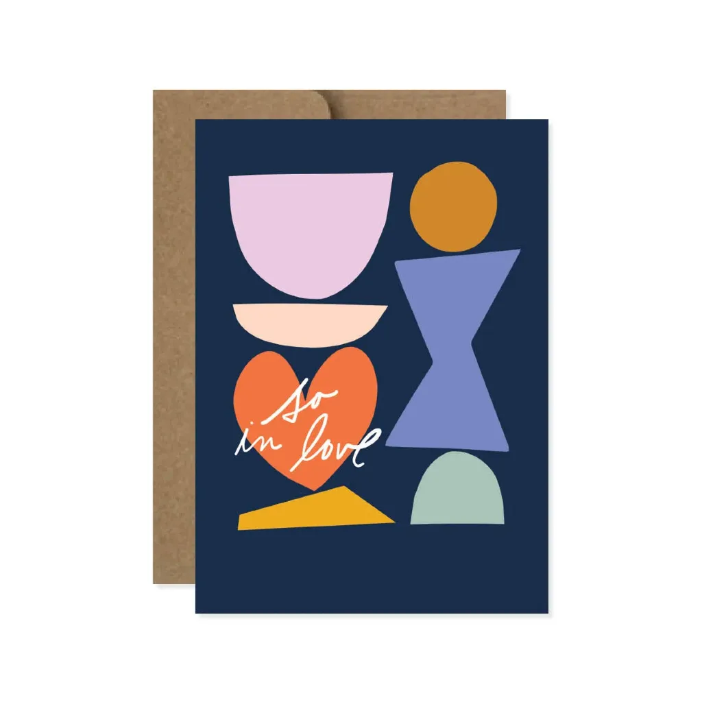 So In Love Shapes Anniversary Card