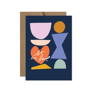 So In Love Shapes Anniversary Card