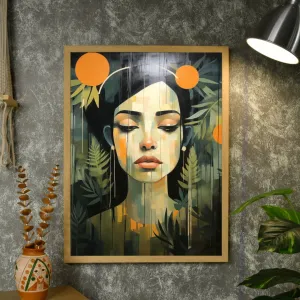 Solitude in Blooms: Sowpeace Handcrafted Canvas Art – Premium Indian-Inspired Print for Elegant and Tranquil Home Decor