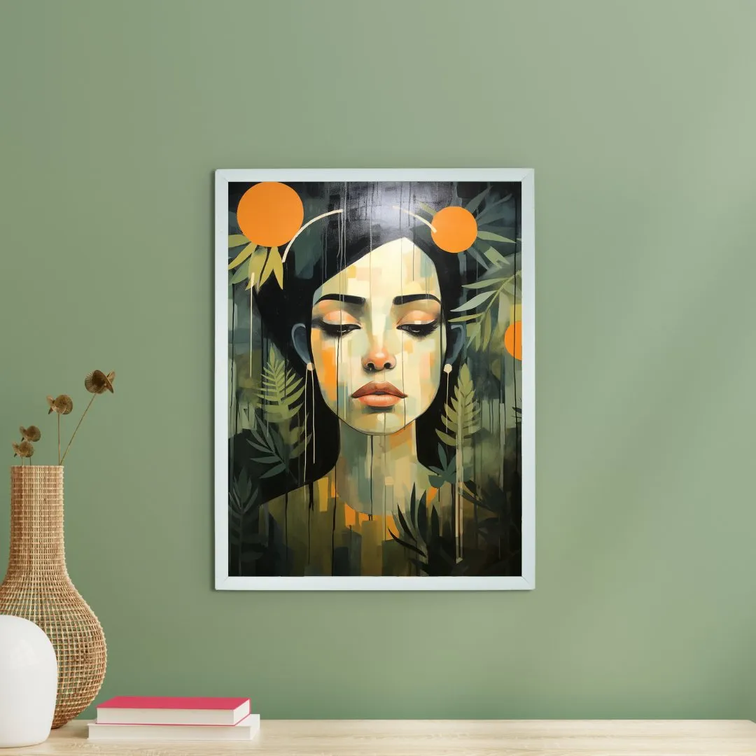 Solitude in Blooms: Sowpeace Handcrafted Canvas Art – Premium Indian-Inspired Print for Elegant and Tranquil Home Decor