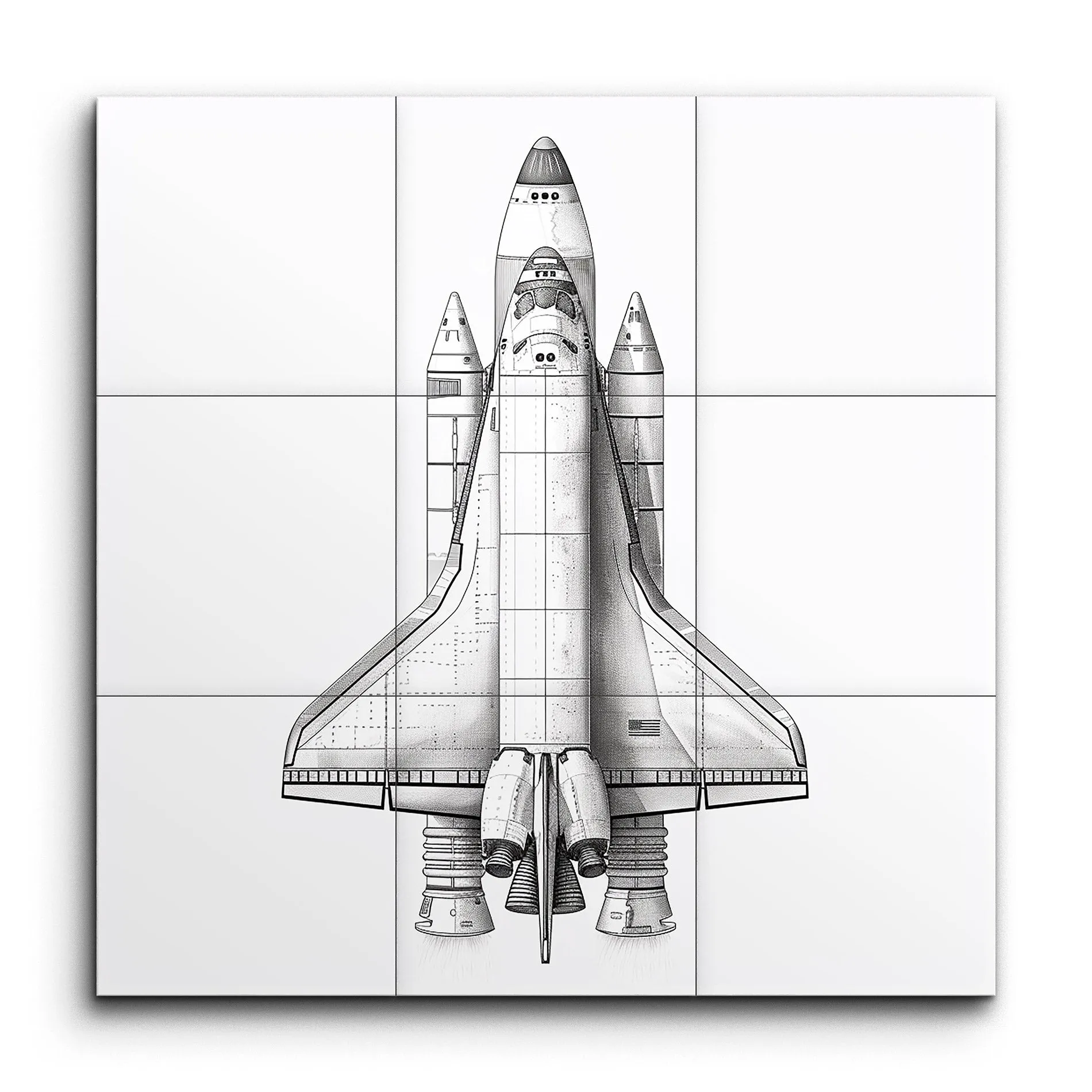 Space Shuttle Blueprint Art: Monochrome Masterpiece