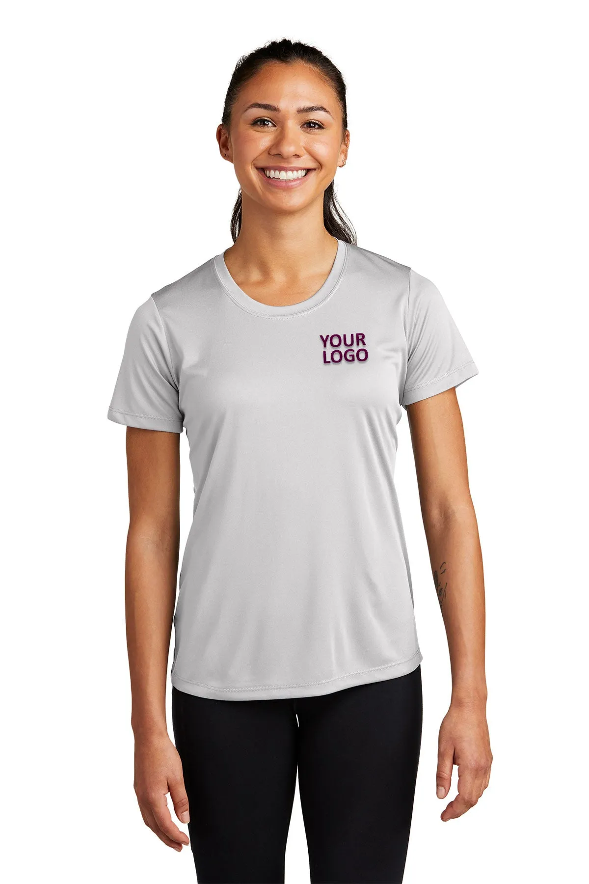 Sport-Tek Ladies PosiCharge Branded Competitor Tee's, Silver