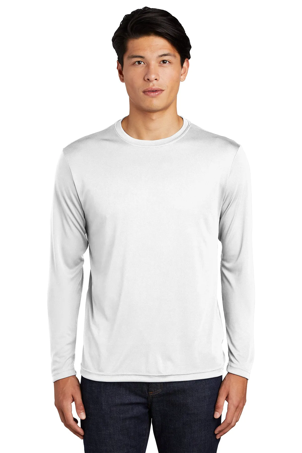 Sport-Tek Long Sleeve PosiCharge Branded Competitor Tee's, White