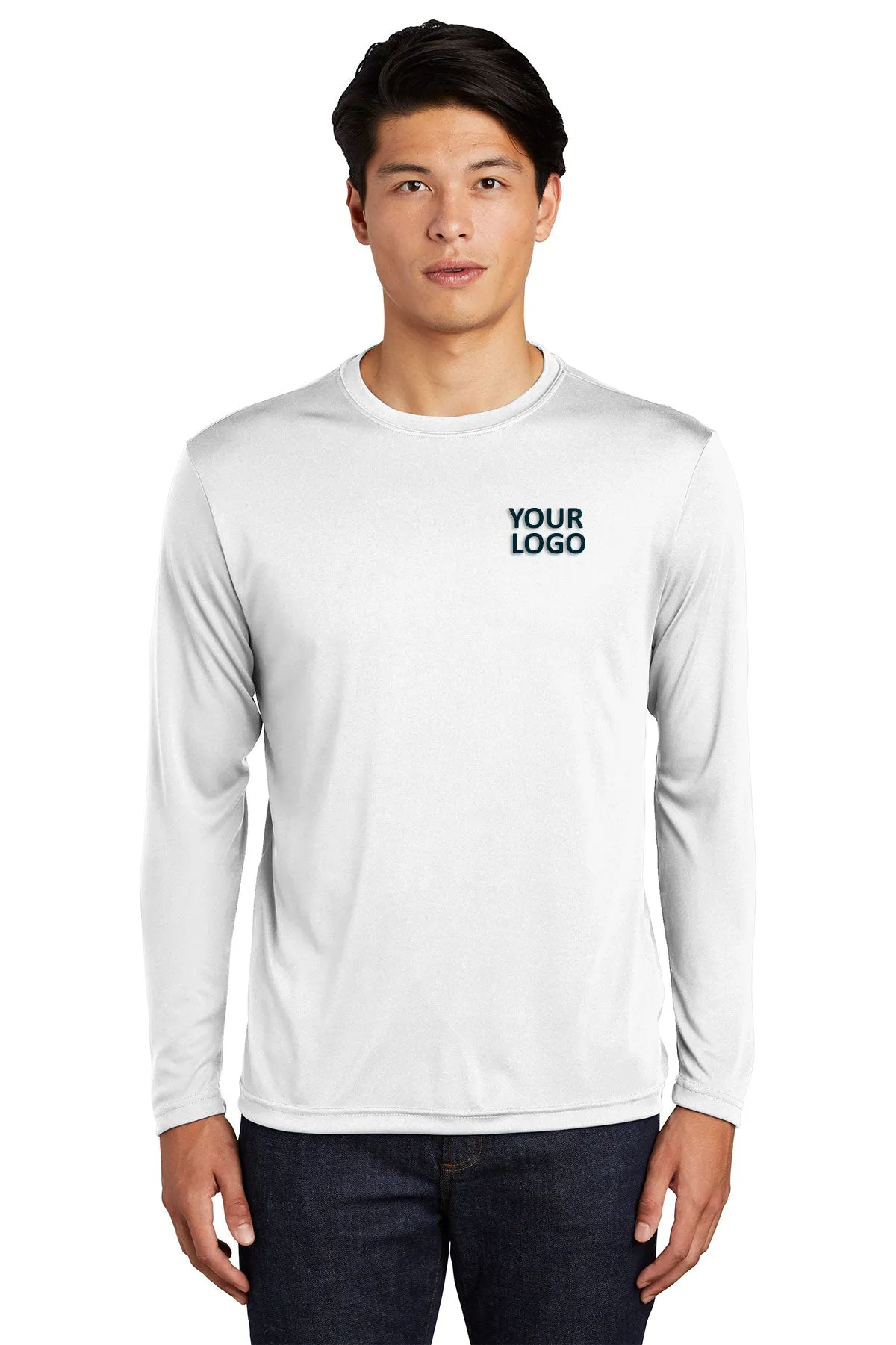 Sport-Tek Long Sleeve PosiCharge Branded Competitor Tee's, White