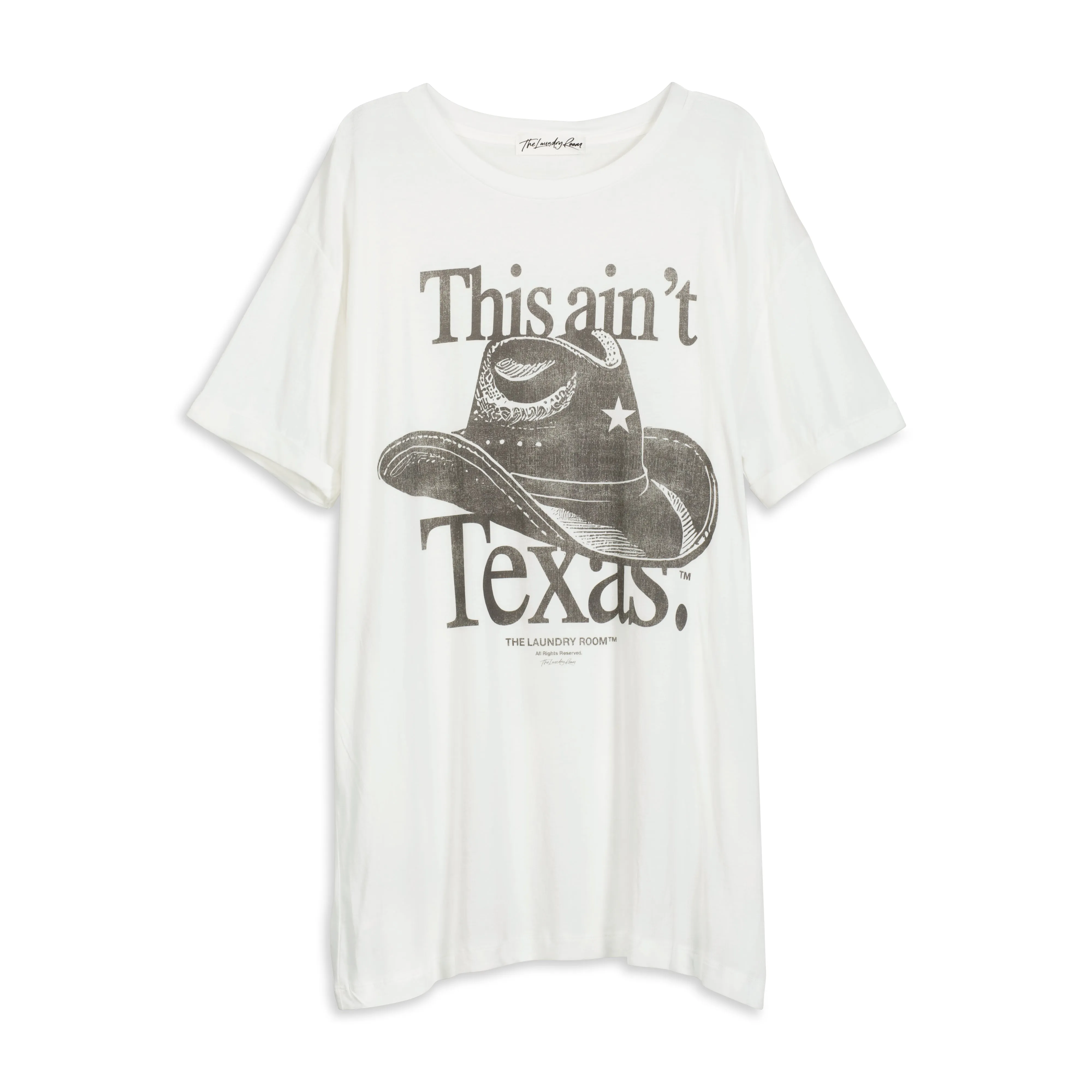 This Ain't Texas - Oversized Tee - White